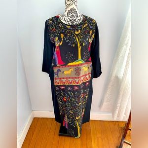 Cleopatra Eve Garden Party Dress Black with Gorgeous Vibrant Colors XL